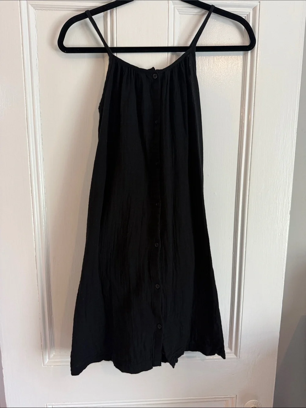 GAP kids XL 12 90s Y2K Black Spaghetti Strap Button-Front Casual Dress
